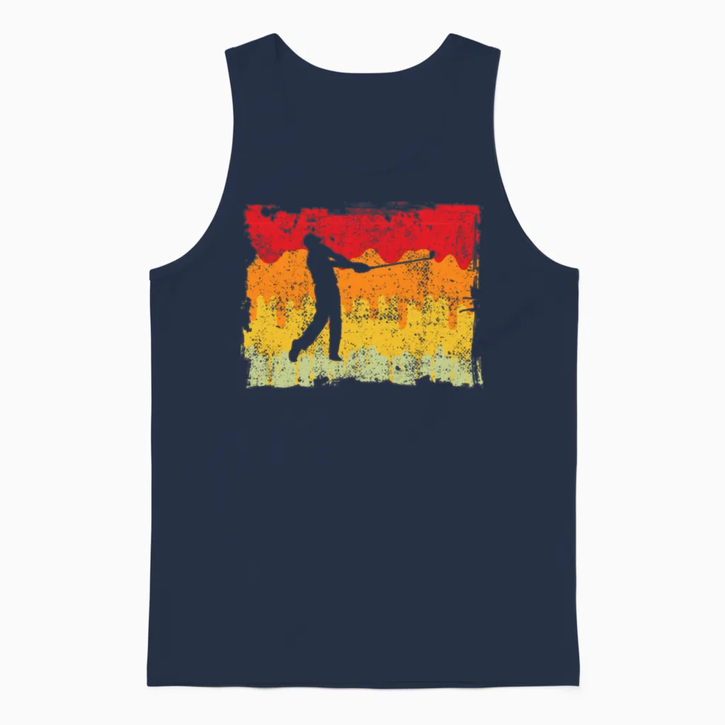 Golf Retro Unisex Tank Top in Navy