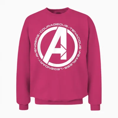 Marvel Super Heroes Avengers Fearless Legendary A-Logo Unisex Sweatshirt - Heliconia