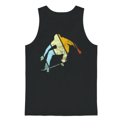 Skater Retro Unisex Tank Top - Black