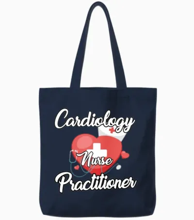 Cardiology Nurse Practitioner Apparel Tote Bags - Navy