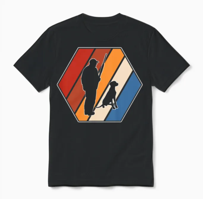 Hunting Retro Unisex T-Shirt in Black