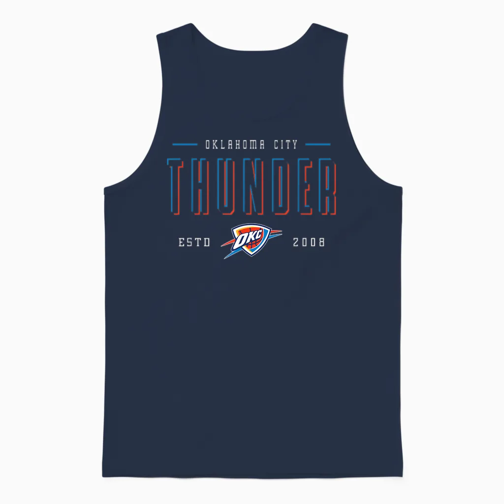 Nba Official Oklahoma City Thunder Negative Space Unisex Tank Top in Navy
