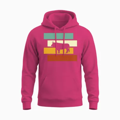 Bull Retro Unisex Hoodie - Heliconia