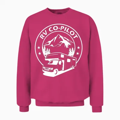 Rv Co-Pilot Funny Rv Gifts Rv Gift Ideas Unisex Sweatshirt - Heliconia