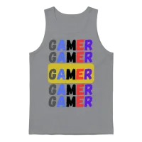 Distressed Retro Gamer — Gaming Gift Unisex Tank Top - Sport Grey – 1