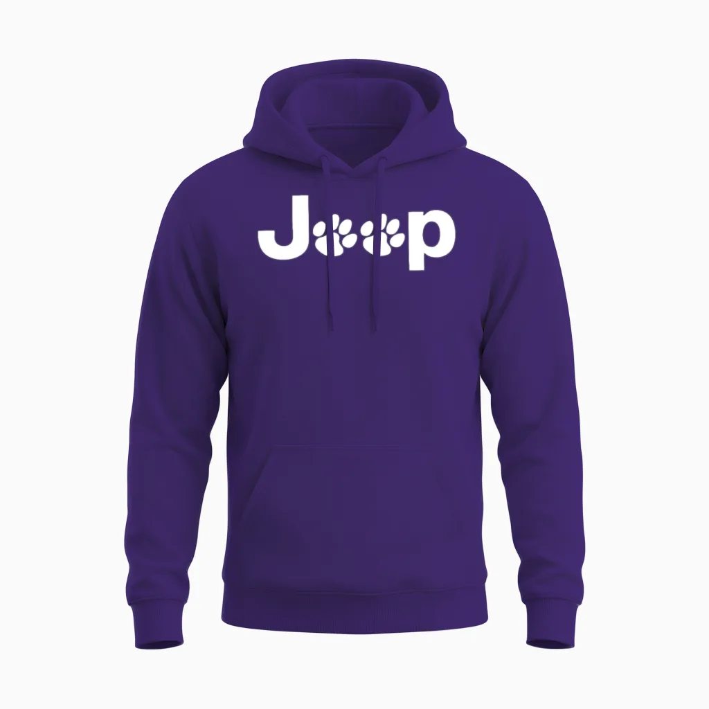 Jeep Dog Lovers Unisex Hoodie in Purple