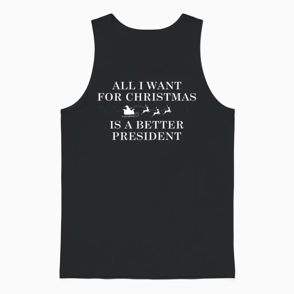 Christmas President Unisex Tank Top in Black