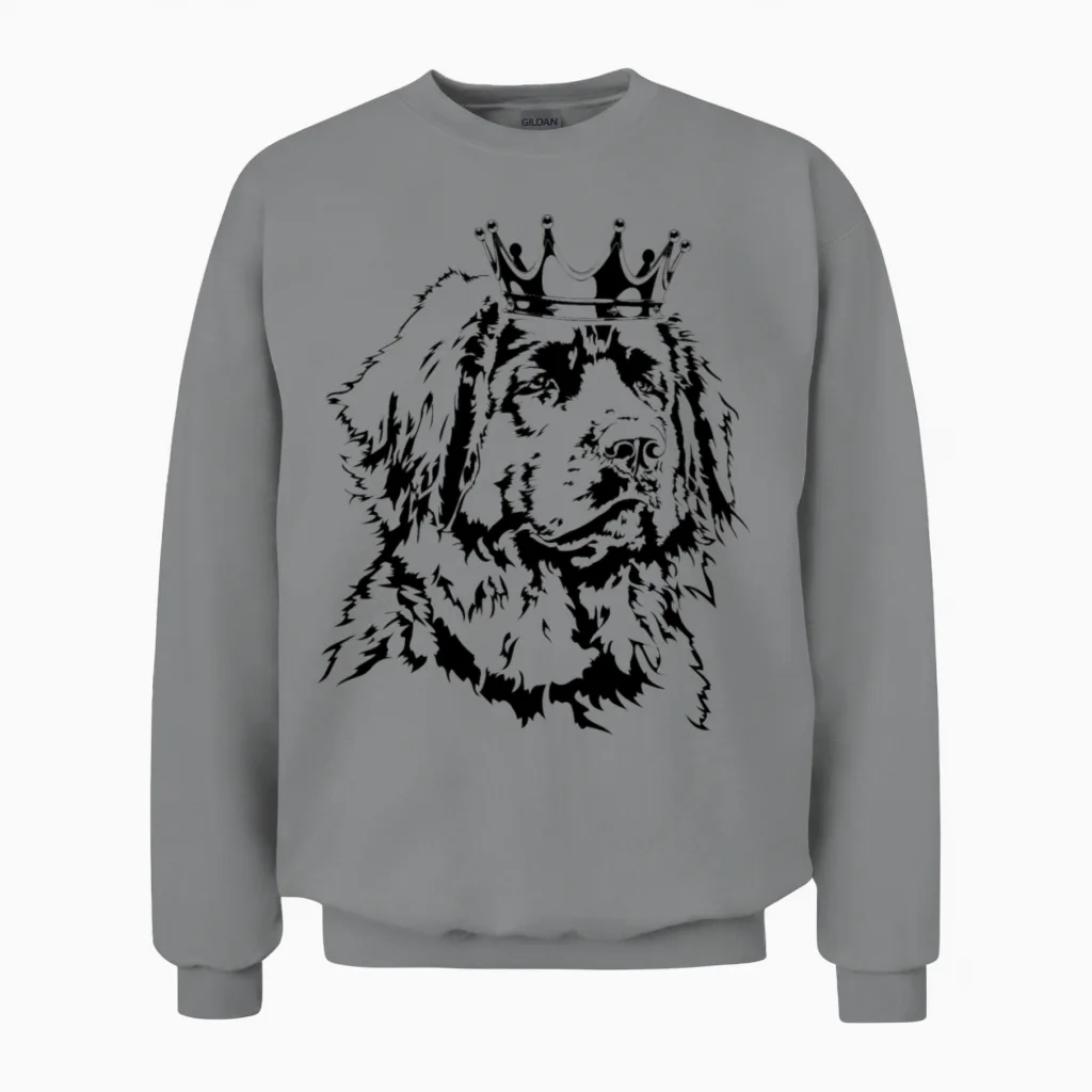 Funny Leonberger Dog Crown Dog Mom Unisex Sweatshirt in Sport Grey