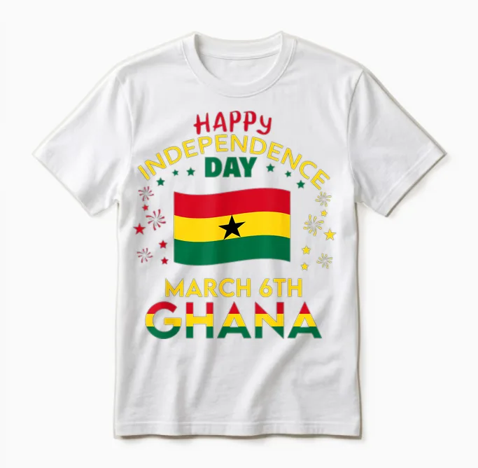 Ghana 68th Independence Day Ghanaian Pride Ghana Unisex T-Shirt in White