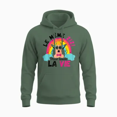 The Same Zizi for All Life Will Hold Attention T-Shirt, White, S Unisex Hoodie - Military Green