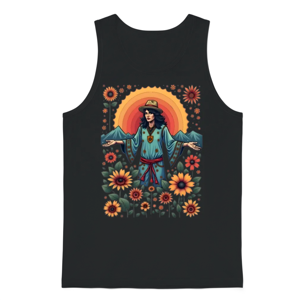 Groovy Vibes: Retro Style โ Aesthetic Gift Unisex Tank Top - Black