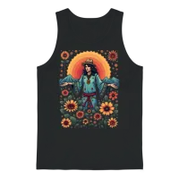 Groovy Vibes: Retro Style — Aesthetic Gift Unisex Tank Top - Black – 1