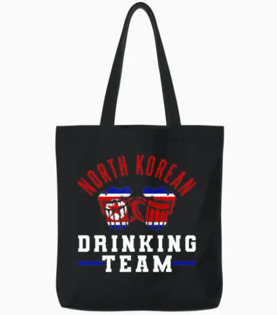 North Korea Tote Bags - Black