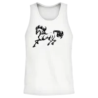 Mustang Horse Stallion Lovers Unisex Tank Top - White – 2