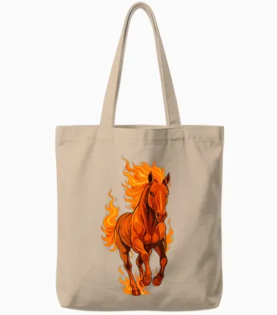 Fire Horse Chinese New Year 2026 Moon Star Sign Festival Tote Bags - Natural