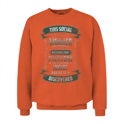 Social Worker Job Pedagogy Big Heart Unisex Sweatshirt - Orange