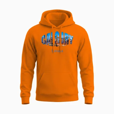 Voyage à Calgary Canada T-Shirt Haut De Gamme Unisex Hoodie - Safety Orange