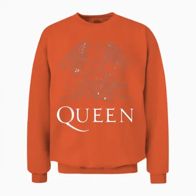 Queen Official Classic Crest Logo White T-Shirt T-Shirt, Black, S Unisex Sweatshirt - Orange