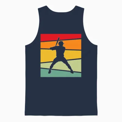 Baseball Retro Unisex Tank Top - Navy