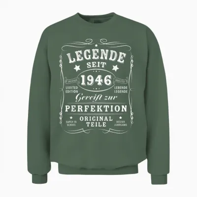 1946 Birthday Man 80th Decoration Funny 80s 80th Birthday Unisex Sweatshirt - Military Green
