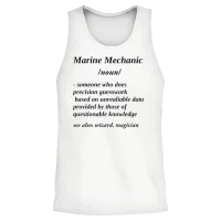 Funny Marine Mechanics Quote Motorboat Mechanic Unisex Tank Top - White – 2