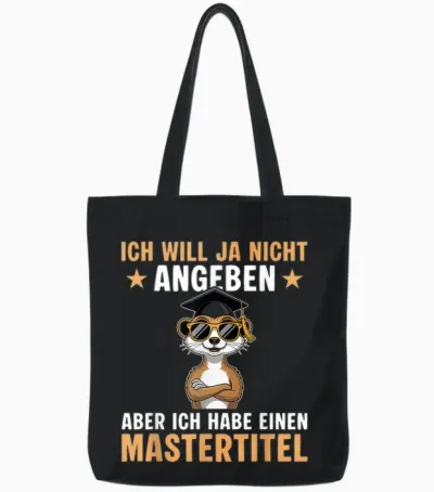 Study Passed Meerkat Master Graduation Tote Bags - Black
