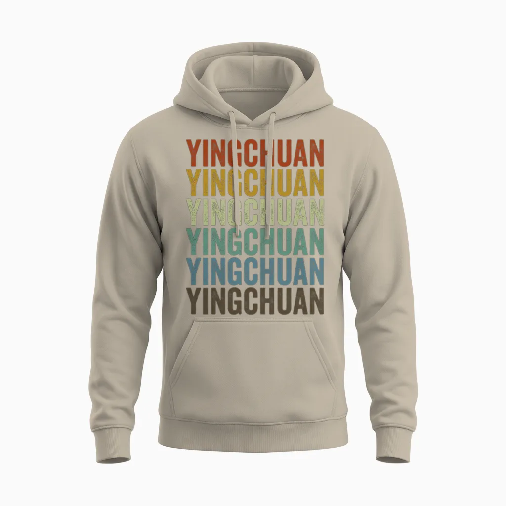 Yingchuan China Retro Vintage Unisex Hoodie - Sand