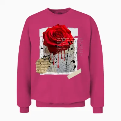 Streetwear Graphic Dark Floral Urban Aesthetic, Mens Fashion Unisex Sweatshirt - Heliconia