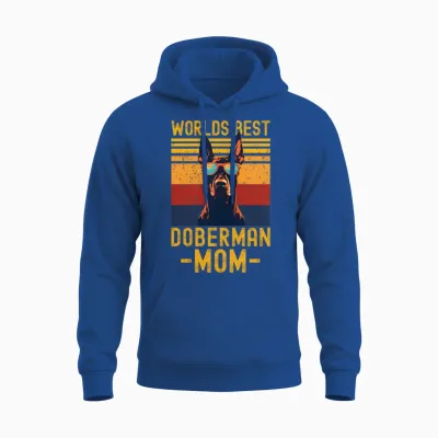 Doberman with Sunglasses Retro Unisex Hoodie - Royal