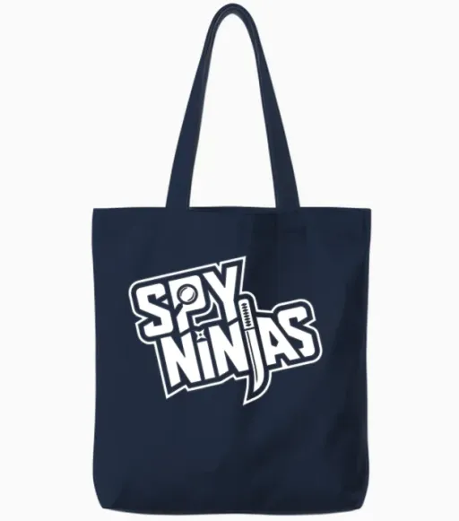 Spy Gaming Ninjas - Game Wild with Clay Style Tote Bags in Navy