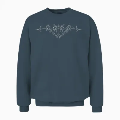 Y2k Alt Egirl Eboy Alternative Mall Trad Goth Kreuz-Tattoo Unisex Sweatshirt - Dark Heather