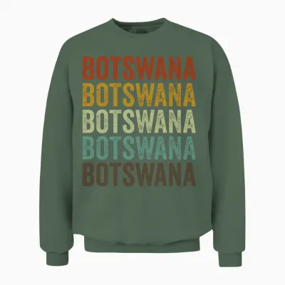 Botswana Retro Vintage Unisex Sweatshirt - Military Green