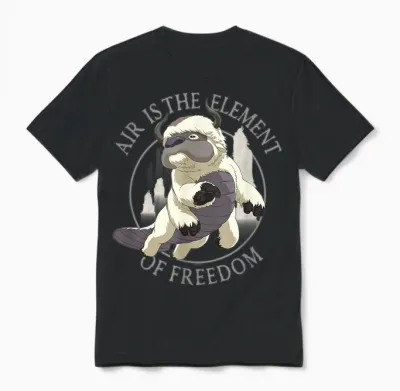 Avatar: the Last Airbender Appa Air the Element of Freedom Unisex T-Shirt - Black