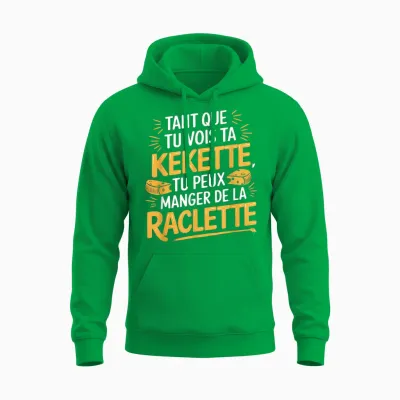 Raclette Fan Men's Father's Day Original Humour T-Shirt, Black, S Unisex Hoodie - Irish Green