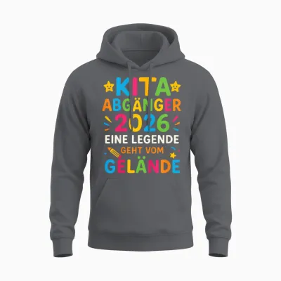 Kita Abgänger 2026 Schulkind Einschulung Letzter Tag Schule Unisex Hoodie - Charcoal