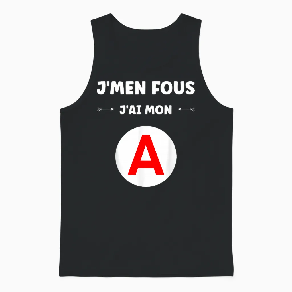Jeune Humour Licence De Conduire Je M'en Fous J'ai Mon A Unisex Tank Top in Black