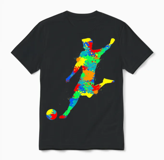 Fußball Fußballer Jungen Kinder Unisex T-Shirt in Black