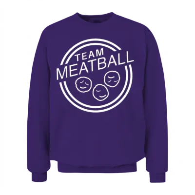 Team Meatball White Unisex Sweatshirt - Purple