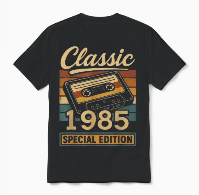 Classic 1985 - Retro Cassette Tape Special Edition Unisex T-Shirt in Black
