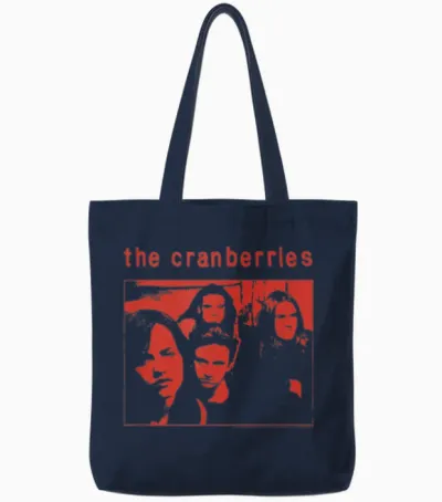 The Cranberries '95 World Tour Concert Vintage Band T-Shirt, Black, S Tote Bags - Navy
