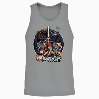 Thundercats Group Shot Vintage Circle T-Shirt Small Unisex Tank Top - Sport Grey