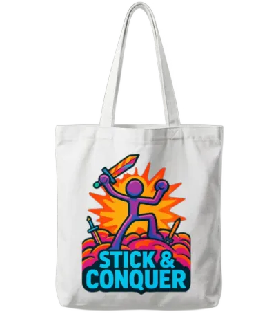 Heroic Stickman Gaming Tote Bags - White