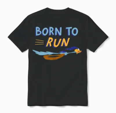 Looney Tunes Road Runner Born to Run Unisex T-Shirt - Black