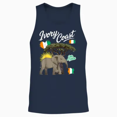 Ivorian Roots Tenue Pour Femme Motif éléphant Et Drapeau De La Côte D'ivoire Unisex Tank Top - Navy