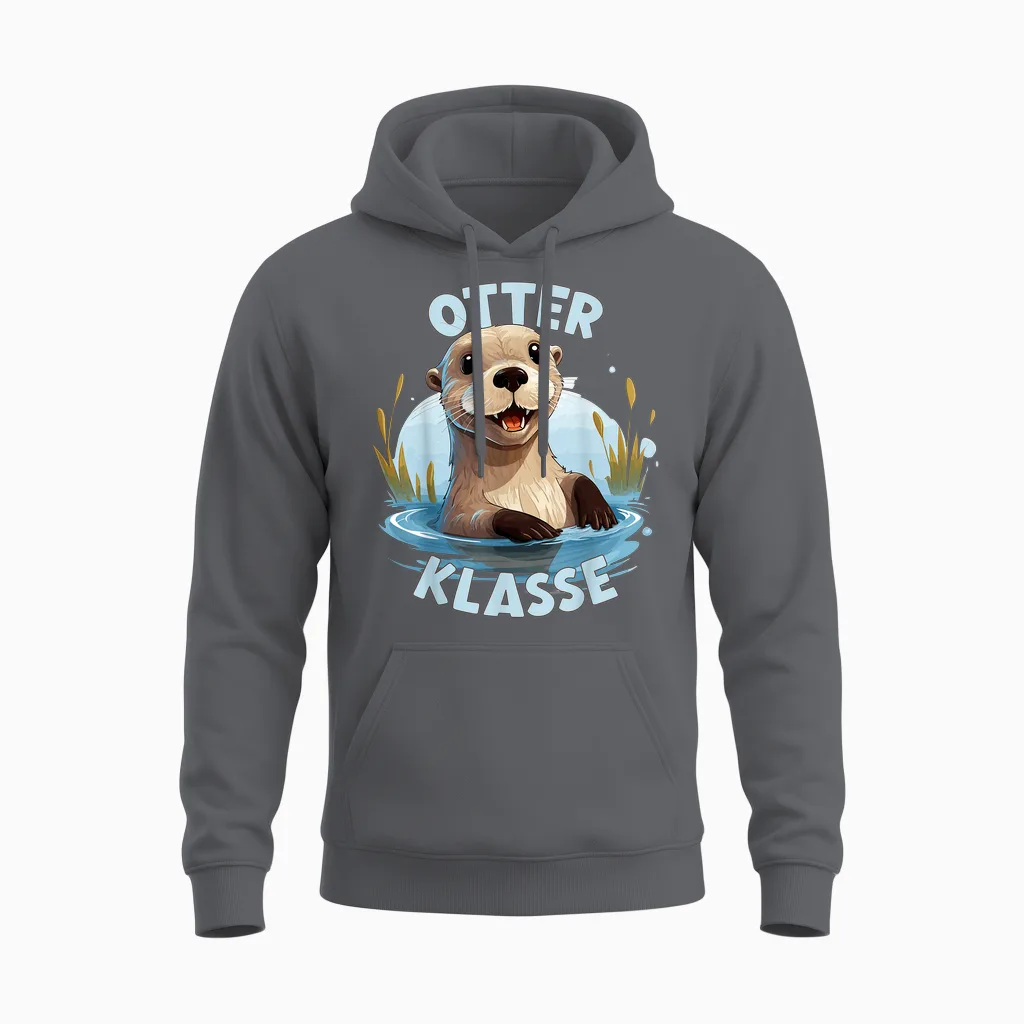 Otterklasse in Der Grundschule, Klassentier Otter Unisex Hoodie in Charcoal