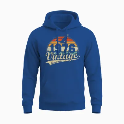 Vintage 1976 Anniversaire 50 Ans Cadeau Pour Hommes Femmes Unisex Hoodie - Royal