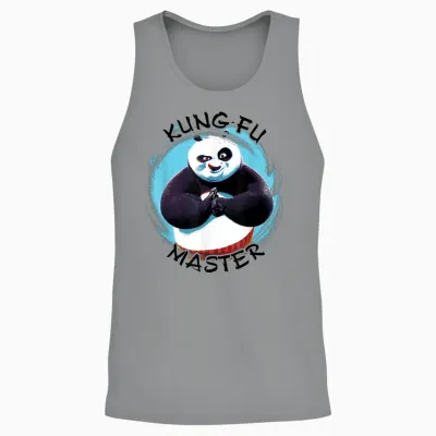 Portrait of Kung Fu Panda Po Kung Fu Master at Painting Unisex Tank Top - Sport Grey