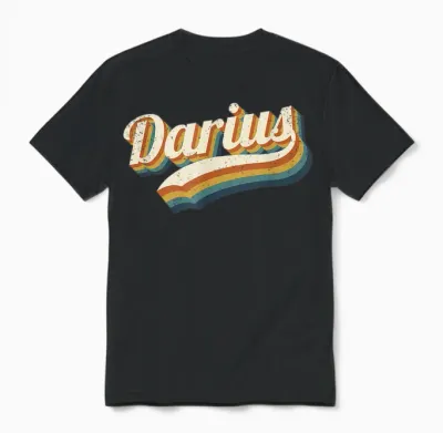 Vintage Darius Personnalisé Nom Darius Unisex T-Shirt - Black