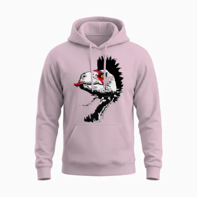 Crested Punk Disco Unisex Hoodie - Light Pink