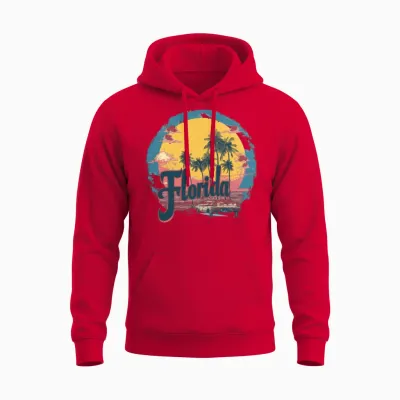 Retro Florida Unisex Hoodie - Red